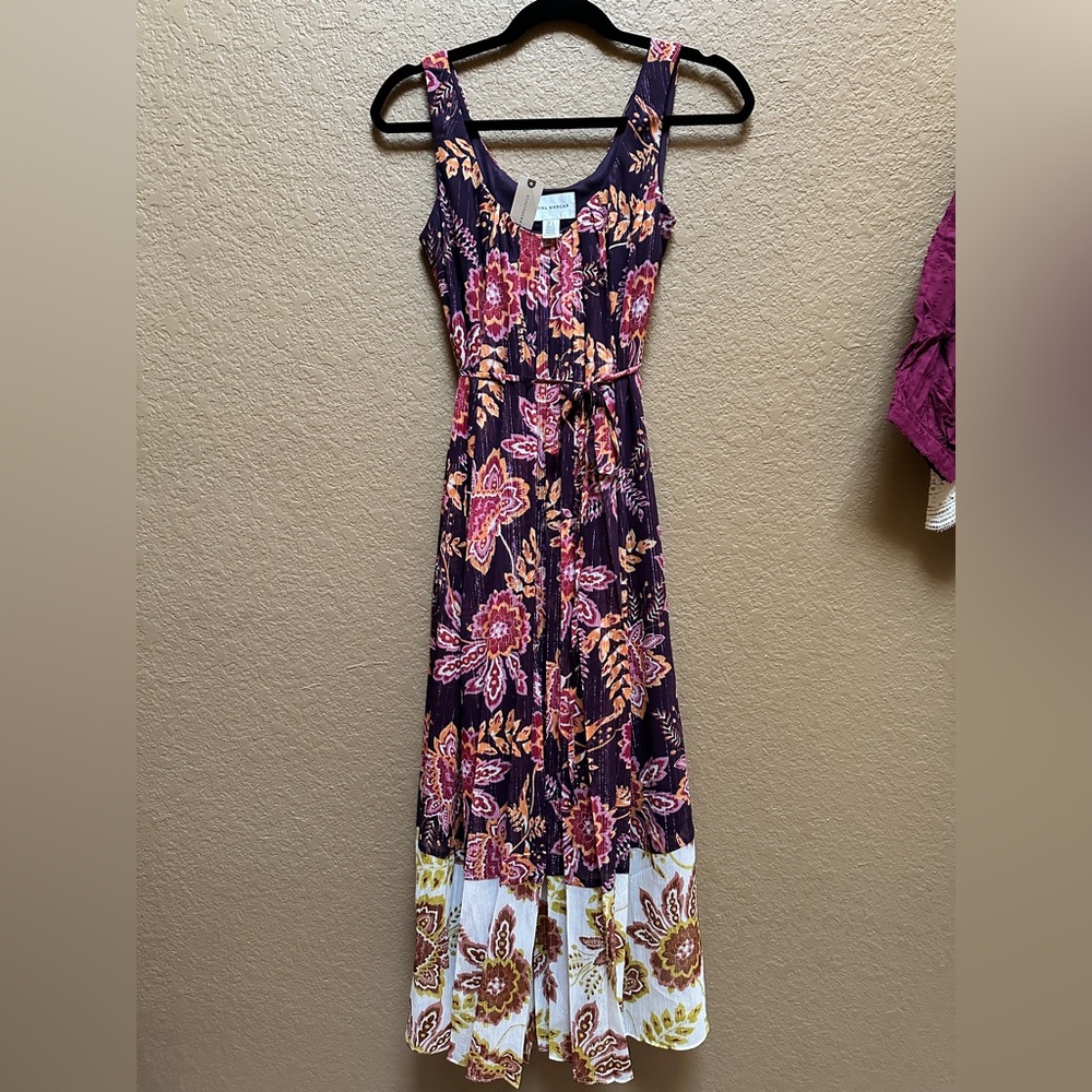 Donna Morgan Purple Floral Maxi Dress